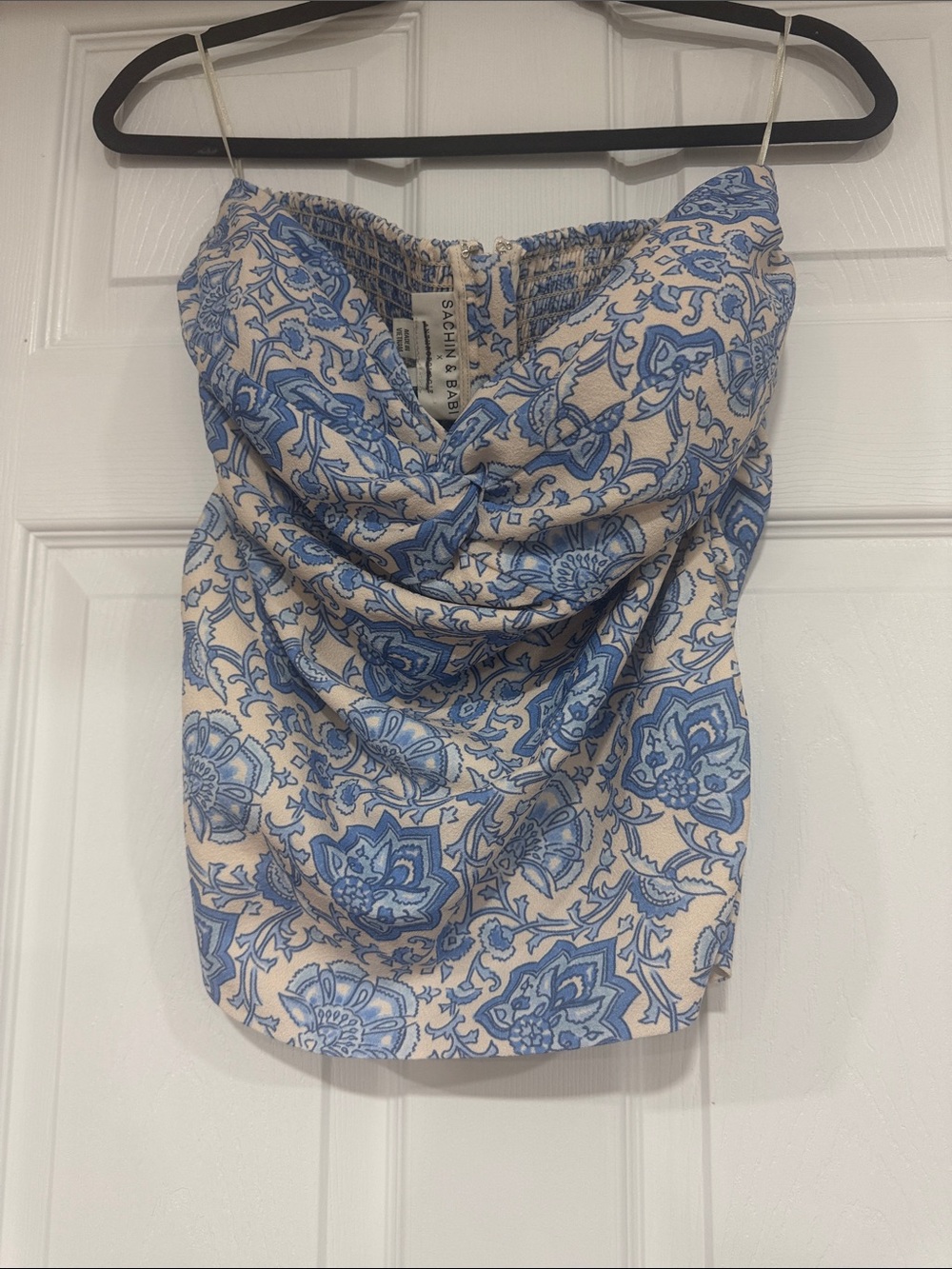 Sachin + Babi x ANTHROPOLOGIE Blue and Cream Floral-Print Mini Skirt. Size 12